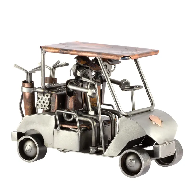 Nuts and bolts golf buggy sculpture