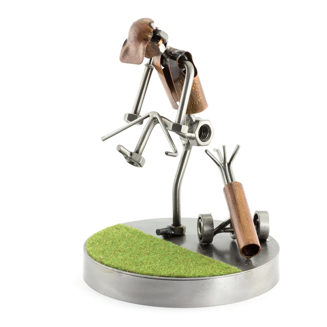 Nuts and bolts Golfer Breaking His Club sculpture